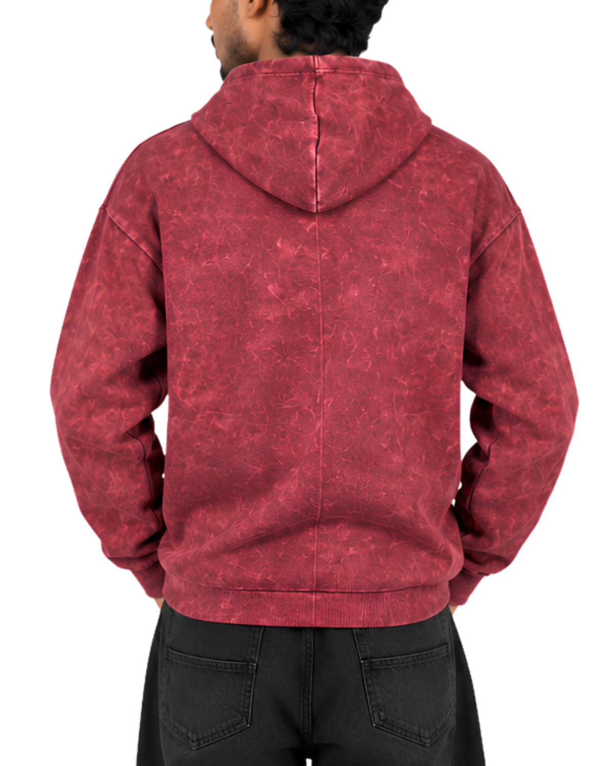 Maroon Acid Washed Hoodie