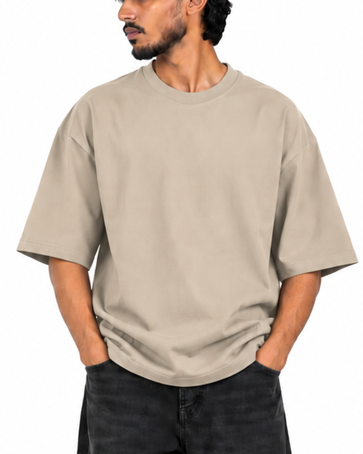 Beige Classic Oversize Tee