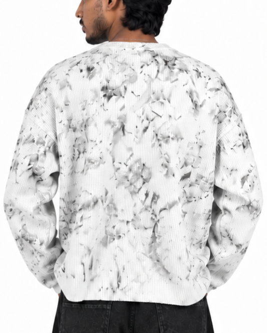 Boxy Fit Waffle Off White Tee (Acid Wash)