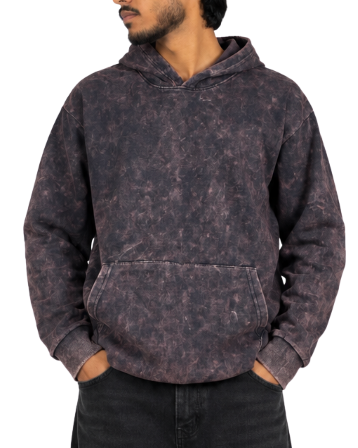 Navy Acid Washed Hoodie