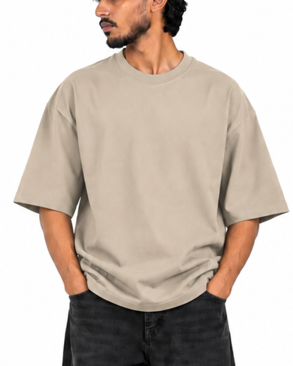 Beige Classic Oversize Tee