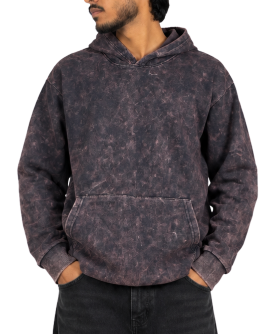⁠Navy Acid Washed Hoodie