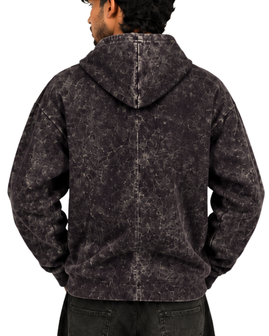 ⁠Navy Acid Washed Hoodie