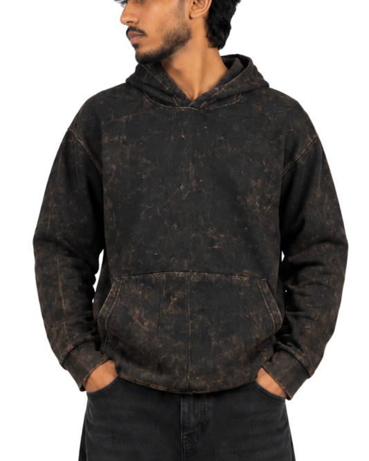 Black Acid Washed Hoodie